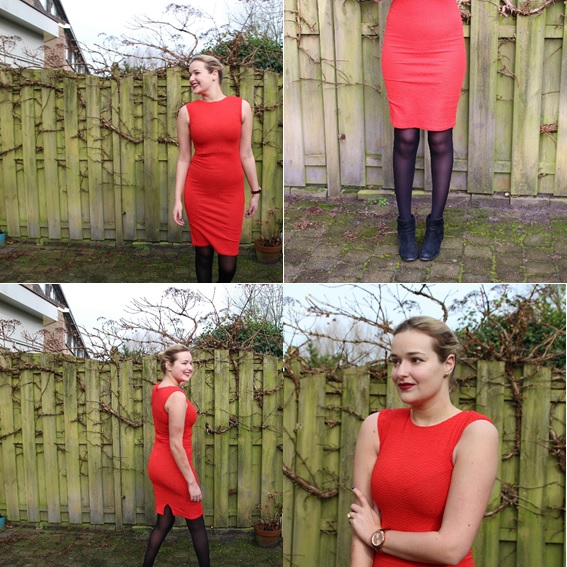 rode jurk outfit voor een date