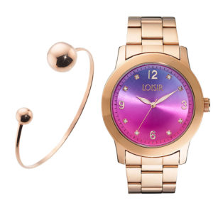 rosegoud-horloge-parelarmband-sieraden-set