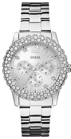 zilver Guess horloge dames kristallen